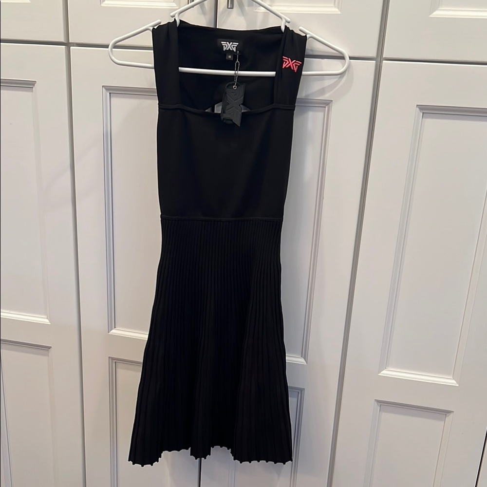PXG Black Sleeveless Square Neck Cocktail Dress